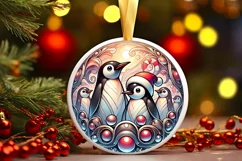 Round Christmas Ornament Sublimation|Clipart Product Image 2