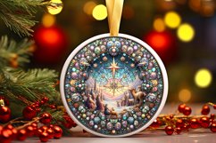 Round Christmas Ornament Sublimation|Clipart Product Image 1