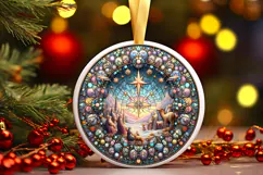 Round Christmass Ornament PNG Product Image 1