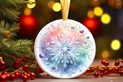 Round Christmas Ornament Sublimation|Clipart Product Image 1