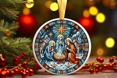 Round Christmas Ornament Sublimation|Clipart Product Image 1