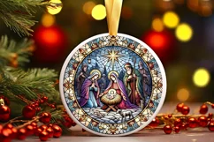 Round Christmas Ornament Sublimation|Clipart Product Image 2