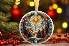 Round Christmas Ornament Sublimation|Clipart Product Image 1