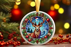 Round Christmas Ornament Sublimation|Clipart Product Image 2