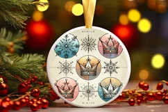 Round Christmas Ornament Sublimation|Clipart Product Image 2