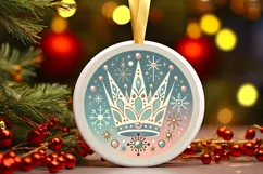 Round Christmas Ornament Sublimation|Clipart Product Image 2