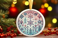 Round Christmas Ornament Sublimation|Clipart Product Image 2