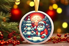 Round Christmas Ornament Sublimation|Clipart Product Image 2