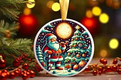Round Christmas Ornament Sublimation|Clipart Product Image 2