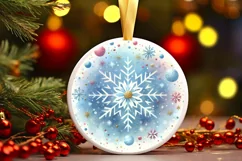 Round Christmas Ornament Sublimation|Clipart Product Image 1