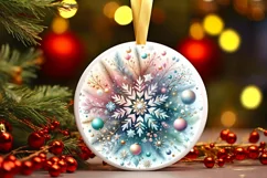 Round Christmas Ornament Sublimation|Clipart Product Image 1