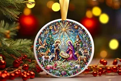 Round Christmas Ornament Sublimation|Clipart Product Image 2