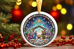 Round Christmas Ornament Sublimation|Clipart Product Image 2