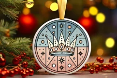 Round Christmas Ornament Sublimation|Clipart Product Image 2