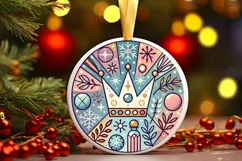 Round Christmas Ornament Sublimation|Clipart Product Image 2