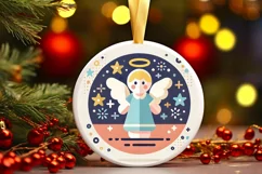 Round Christmas Ornament Sublimation|Clipart Product Image 2