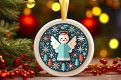 Round Christmas Ornament Sublimation|Clipart Product Image 2