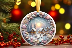Pastel Christmas Candy Scene Sublimation PNG Product Image 1