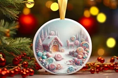 Pastel Christmas Candy Scene Sublimation PNG Product Image 3