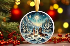 Round Christmas Ornament Sublimation|Clipart Product Image 2
