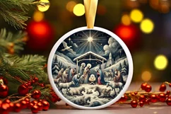 Round Christmas Ornament Sublimation|Clipart Product Image 2