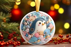 Round Christmas Ornament Sublimation|Clipart Product Image 1