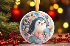 Round Christmass Ornament PNG Product Image 1