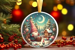 Round Christmas Ornament Sublimation|Clipart Product Image 1