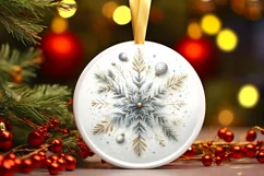 Round Christmas Ornament Sublimation|Clipart Product Image 3