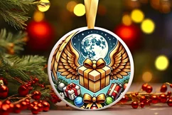 Round Christmas Ornament Sublimation|Clipart Product Image 2