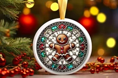 Round Christmas Ornament Sublimation|Clipart Product Image 2