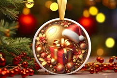 Round Christmas Ornament Sublimation|Clipart Product Image 1
