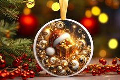 Round Christmass Ornament PNG Product Image 1