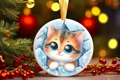 Round Christmas Ornament Sublimation|Clipart Product Image 1