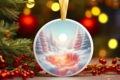 Pastel Christmas Candy Scene Sublimation PNG Product Image 3