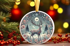 Round Christmas Ornament Sublimation|Clipart Product Image 1