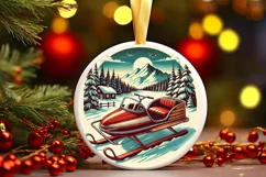 Round Christmas Ornament Sublimation|Clipart Product Image 2