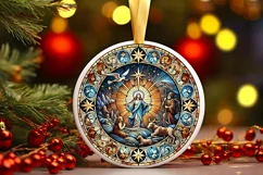 Round Christmas Ornament Sublimation|Clipart Product Image 2