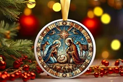 Round Christmas Ornament Sublimation|Clipart Product Image 2