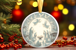 Round Christmass Ornament PNG Product Image 1