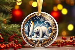 Round Christmas Ornament Sublimation|Clipart Product Image 2