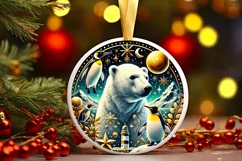 Round Christmas Ornament Sublimation|Clipart Product Image 2