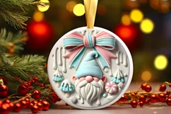 Round Christmas Ornament Sublimation|Clipart Product Image 2