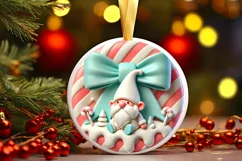 Round Christmas Ornament Sublimation|Clipart Product Image 2
