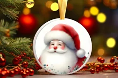 Pastel Santa Christmas Sticker Sublimation PNG Product Image 1