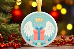 Round Christmas Ornament Sublimation|Clipart Product Image 1