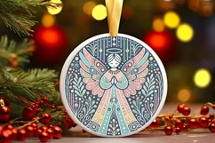 Round Christmas Ornament Sublimation|Clipart Product Image 2