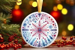 Round Christmas Ornament Sublimation|Clipart Product Image 3