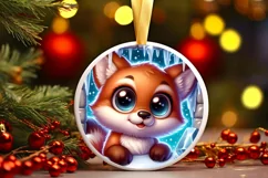 Round Christmas Ornament Sublimation|Clipart Product Image 1