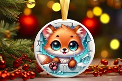 Round Christmas Ornament Sublimation|Clipart Product Image 1